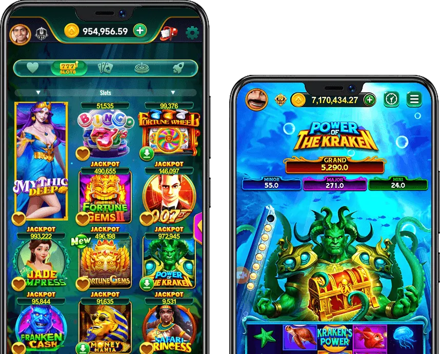 Máy đánh bạc điện tử với các vòng quay và tiền vàng, thể hiện sự giải trí tại Win55